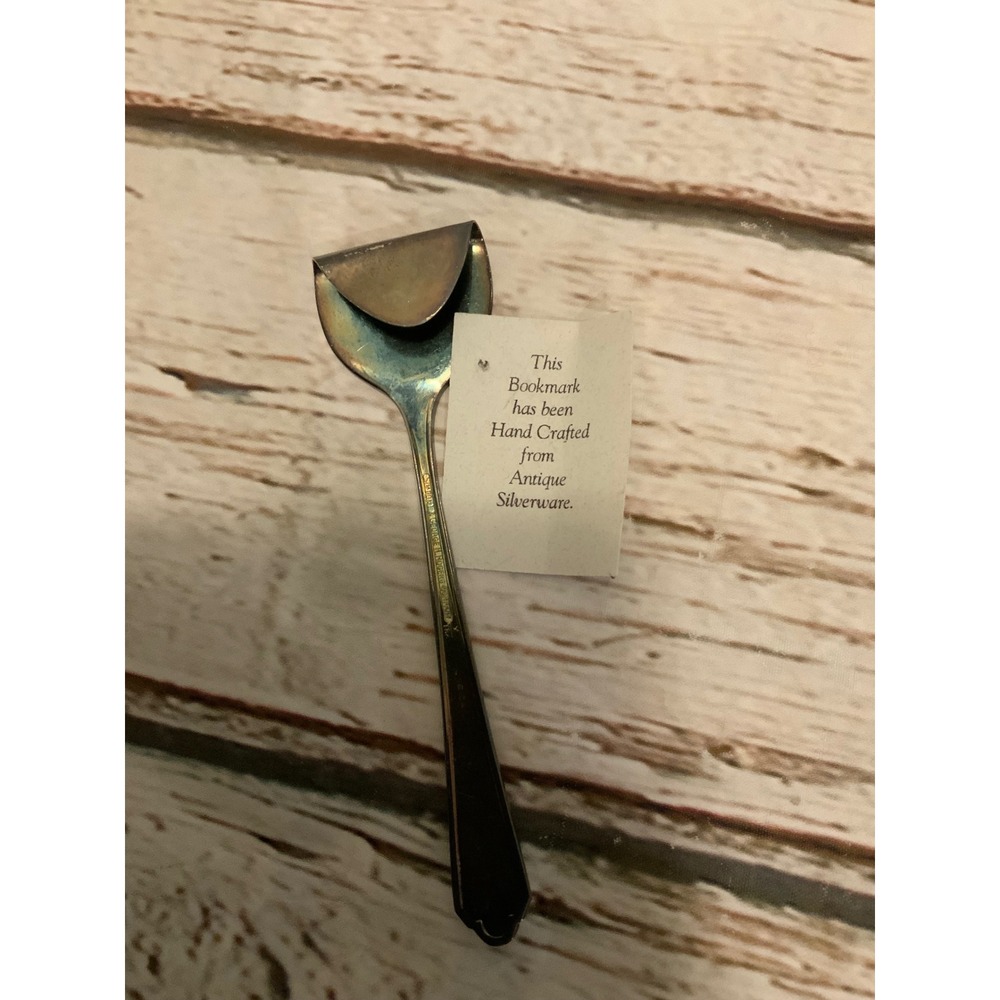 Handcrafted Antique Silverware Spoon Bookmark Vintage Repurposed Silverplate
